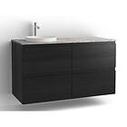 Vedum Tvättställsskåp Flow 1200 med 4 Lådor FL KOM 1200V/H 4L SV ASK 84922120