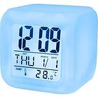 Setty digital väckarklocka med datum & temperatur, skiftar färg