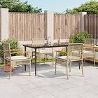 vidaXL Matgrupp för trädgården med dynor 5 delar beige konstrotting 3213627