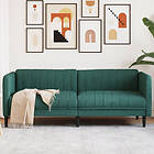 vidaXL Soffa 3-sits mörkgrön tyg 372617
