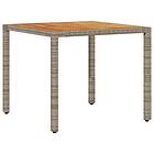 vidaXL Trädgårdsbord med akaciaträ grå 90x90x75 cm konstrotting 365530