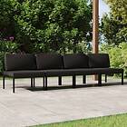 vidaXL Trädgårdssoffa 4-sits med dynor aluminium antracit 3107785