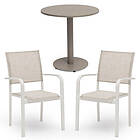 Hillerstorp Caféset Näsby Bord Ø70Cm Beige+ 2 Stapelstolar Hånger