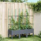 vidaXL Odlingslåda med spaljé grå 120x40x142,5 cm PP 367956