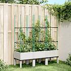 vidaXL Odlingslåda med spaljé vit 120x40x142,5 cm PP 367959