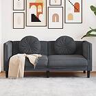 vidaXL Soffa med kuddar 2-sits mörkgrå sammet 372633