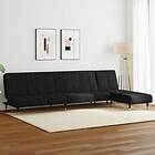 vidaXL Soffgrupp 2 delar svart sammet 3216298