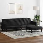vidaXL Soffgrupp 2 delar svart konstläder 3216288
