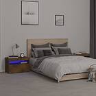vidaXL Sängbord 2 st med LED-belysning rökfärgad ek 60x35x40 cm 3152827