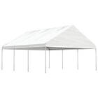 vidaXL Paviljong med tak vit 6,69x5,88x3,75 m polyeten 3155519