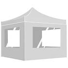 vidaXL Hopfällbart partytält med väggar aluminium 3x3 m vit 45490