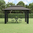 vidaXL Paviljong med sidoväggar antracit 400x300x270 cm stål 360144