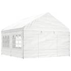 vidaXL Paviljong med tak vit 4,46x4,08x3,22 m polyeten 3155486