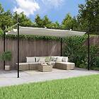 vidaXL Pergola med infällbart tak gräddvit 395x292x230 cm 360117