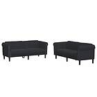vidaXL Soffgrupp 2 delar svart sammet 3209224