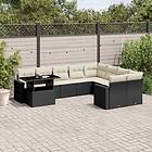 vidaXL Loungegrupp 10 delar med svarta dynor konstrotting 3267506