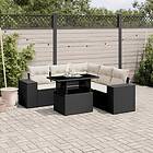 vidaXL Loungegrupp med dynor 6 delar svart konstrotting 3269156