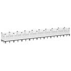 vidaXL Odlingslåda med piggar vit 363,5x43,5x43,5 cm PP 368030