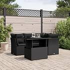 vidaXL Loungegrupp för trädgården med dynor 5 delar svart konstrotting 3266555