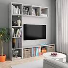 vidaXL Bokhylla/TV-bänk 3 delar set betonggrå 180x30x180 cm 278792