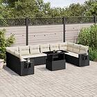 vidaXL Loungegrupp för trädgården m. dynor 11 delar konstrotting svart 3268146