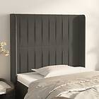 vidaXL Sänggavel med kanter mörkgrå 103x16x118/128 cm sammet 3119861