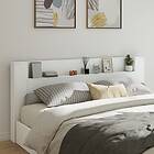 vidaXL Sänggavel med LED vit 220x16,5x103,5 cm 839273