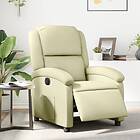 vidaXL Elektrisk reclinerfåtölj gräddvit äkta läder 3204256