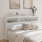 vidaXL Sänggavel med LED vit 180x17x102 cm 839210
