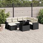 vidaXL Loungegrupp för trädgården med dynor 8 delar svart konstrotting 3274836