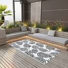 vidaXL Utomhusmatta vit och svart 80x150 cm PP 310424