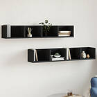 vidaXL Väggskåp 2 st Svart 99x18x16,5 cm konstruerat trä 840446