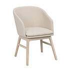 Rowico Home Windham karmstol beige tyg/vitpigmenterade ekben