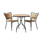 Cinas Ellen cafégrupp Antracit med teak 2 stolar & bord 80 cm