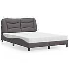 vidaXL Säng med madrass grå 120x200 cm konstläder 3208713