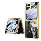 CaseOnline Marble Glass Case Samsung Galaxy Z Flip 5 Nero Gold