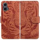 Skalo Motorola Moto G04 Embossed Tiger Plånbok