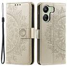 Skalo Xiaomi Redmi 13C 4G Mandala Plånboksfodral Guld