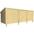 Plus Trädgårdshus Nordic 14 m2 Multi m² 3 moduler med dubbeldörr och stängd front inkl. takpapp/aluminiumlister/stolpfötter 1685936-1 M2