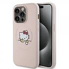 Hello Kitty iPhone 15 Pro Skal Debossed Logo MagSafe Rosa