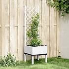 vidaXL Odlingslåda med spaljé vit 40x40x142 cm PP 367919