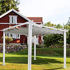 Landskap Pergola Skugga 3x3 m PERGOLA SKUGGA 3X3M VIT RAM GRÅTT TYG 601055583