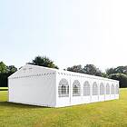 TOOLPORT XXL 8x24 m partytält 2,6 m sidohöjd, med bottenram, PVC 800, vit (49237)