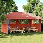 vidaXL Pop-Up hopfällbart partytält med 3 sidoväggar terrakotta 4004949