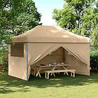vidaXL Pop-Up hopfällbart partytält med 4 sidoväggar beige 4004975