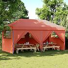 vidaXL Pop-Up hopfällbart partytält med 4 sidoväggar terrakotta 4004957