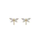 Snö Of Sweden Field Dragonfly Earring Gold/Clear