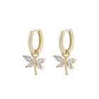 Snö Of Sweden Field Dragonfly Ring Earring Gold/Clear