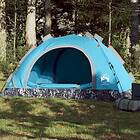 vidaXL Campingtält 3 personer blå snabbrest 4004166