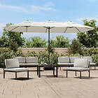vidaXL Parasoll dubbelt med LED 449x245 cm sandvit 362953